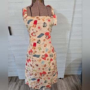 Apron Baking  Rolling Pin Mixer Cupcakes Sugar Wisk Measuring Cup Theme Apron